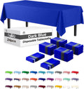 Party Solids Dark Blue Rectangular Plastic Tablecloth 54x108 in - Pack