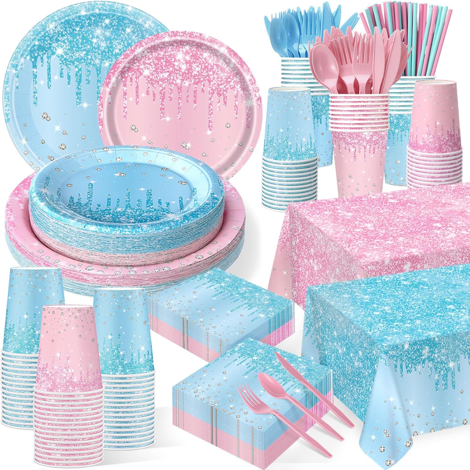 452 Pcs Gender Reveal Party Supplies for Boy or Girl Events