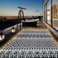 Outdoor Rug Mat with Led Strip Lights for Patio - 8x10ft
