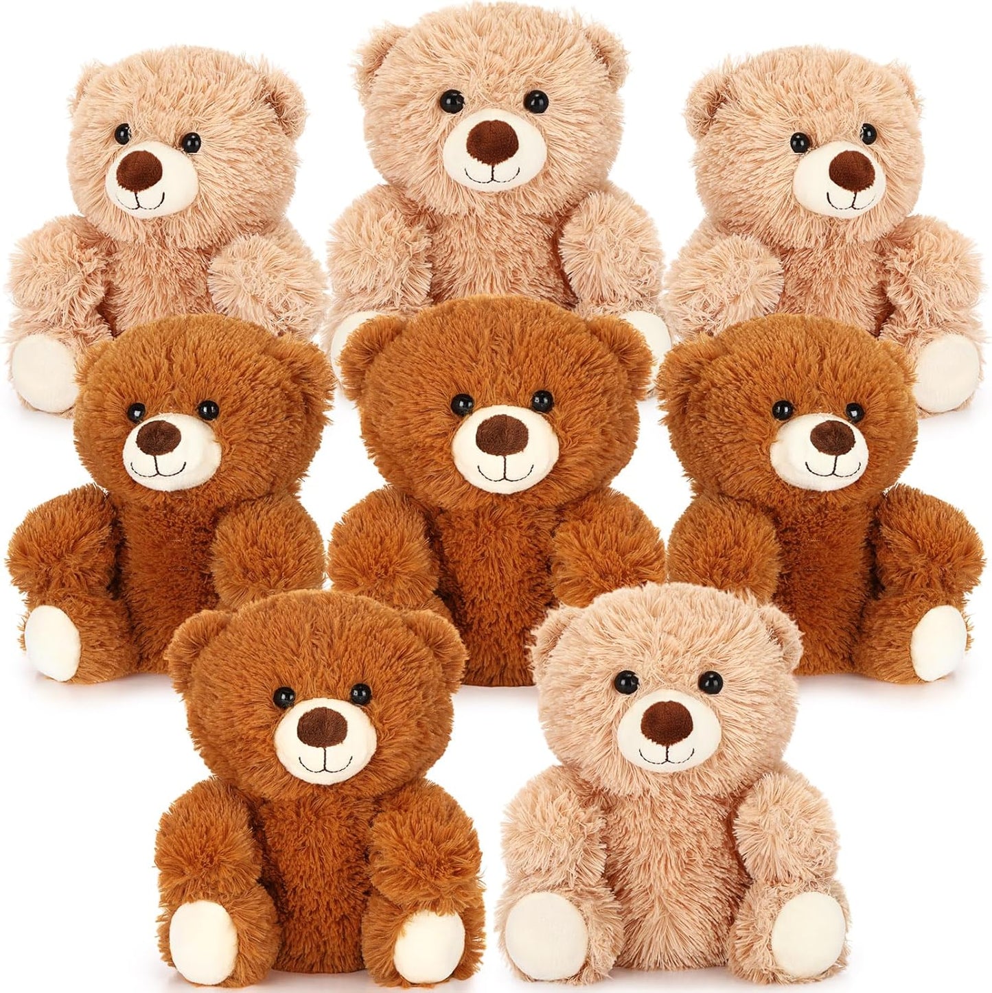 8 Pcs 10 Inch Stuffed Animal Bears for Baby Showers and Gifts