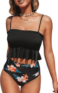High Waist Ruffle Two Piece Bikini Swimsuit - Flattering Fit for Beach