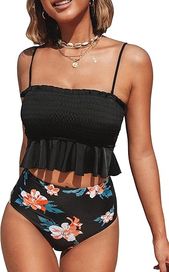 CUPSHE Women's High Waist Bikini Swimsuit for Stylish Summer Fun