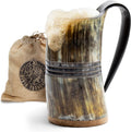 16 oz Viking Drinking Horn Mug - Norse Tradesman Low Polish Tankard