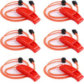 Safety Survival Whistles 6 Pack with Reflective Lanyard - Emergency
