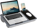 Effortless Work Anywhere: LapGear Lap Desk - Silver Carbon