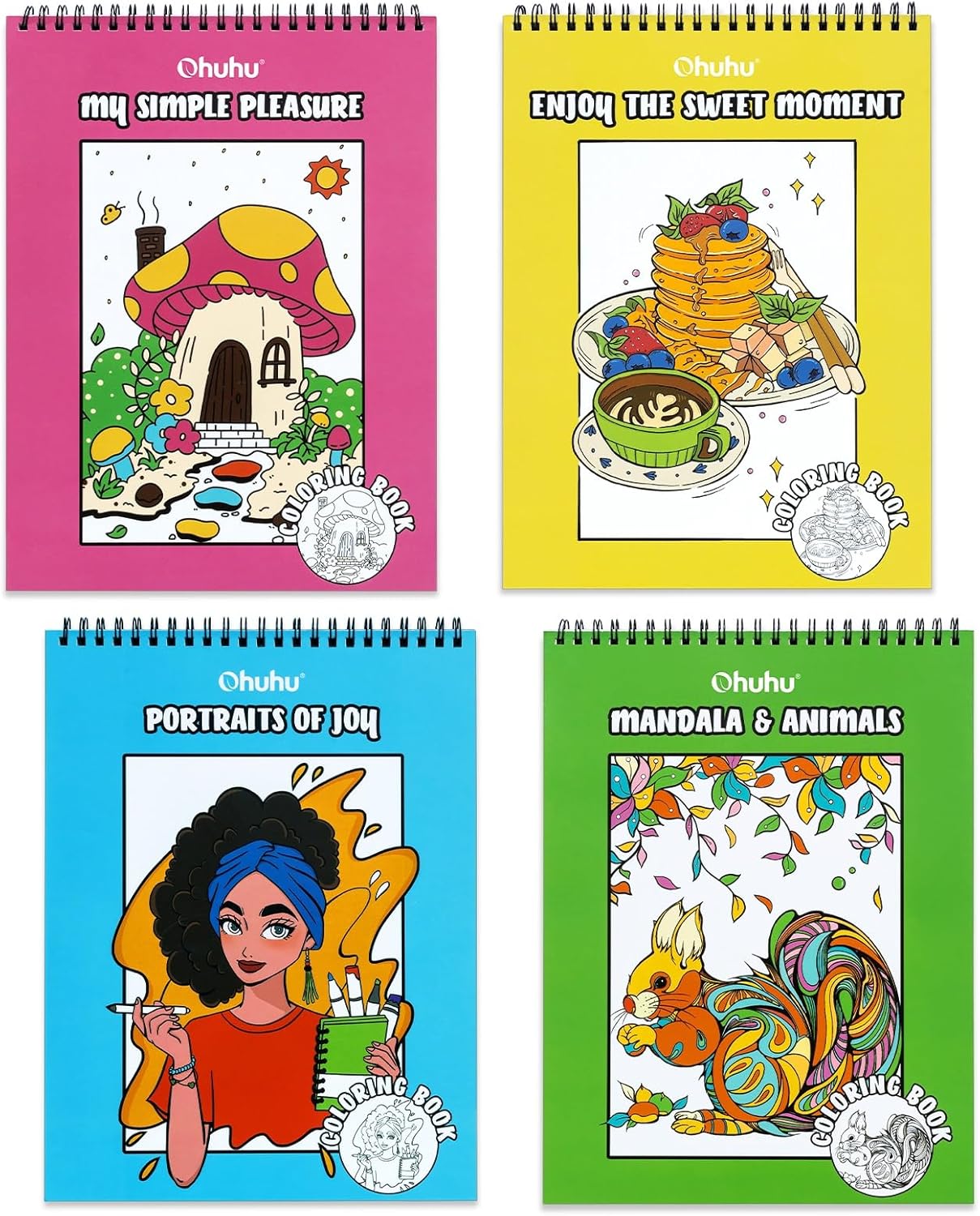 Ohuhu Double-Sided Bleedproof Coloring Book for Stress Relief