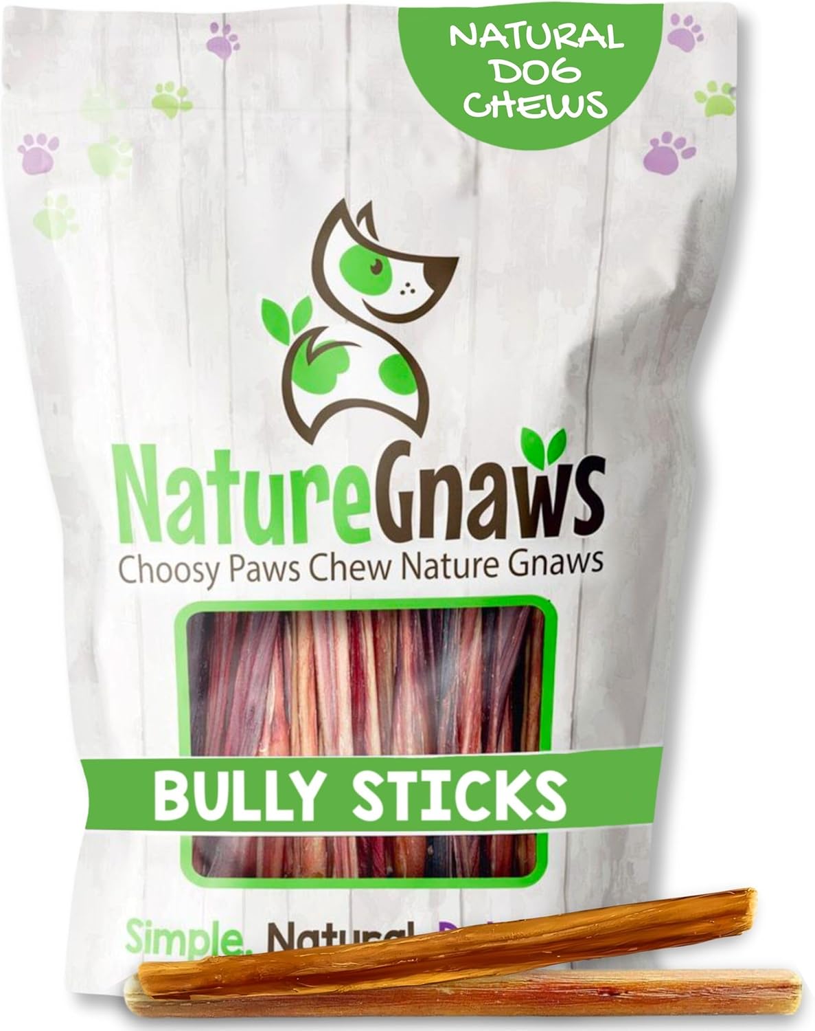 Nature Gnaws Extra Thin Bully Sticks for Small Dogs 5-6 in
