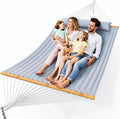 Double Hammock with Spreader Bar and Soft Pillow - Portable Double