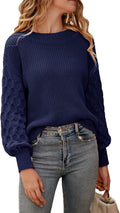 Women's Fall 2025 Slouchy Chunky Knit Pullover Sweater - Cozy Fit