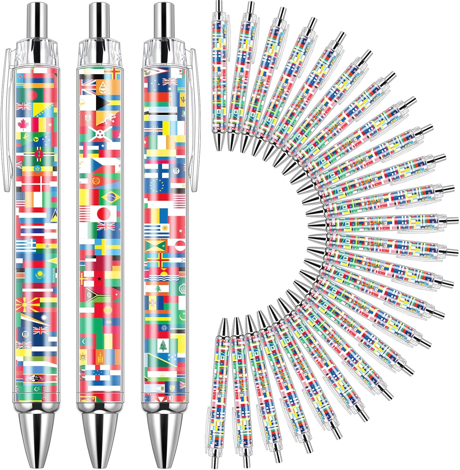 International Flag Pens for Global Theme Parties and Events