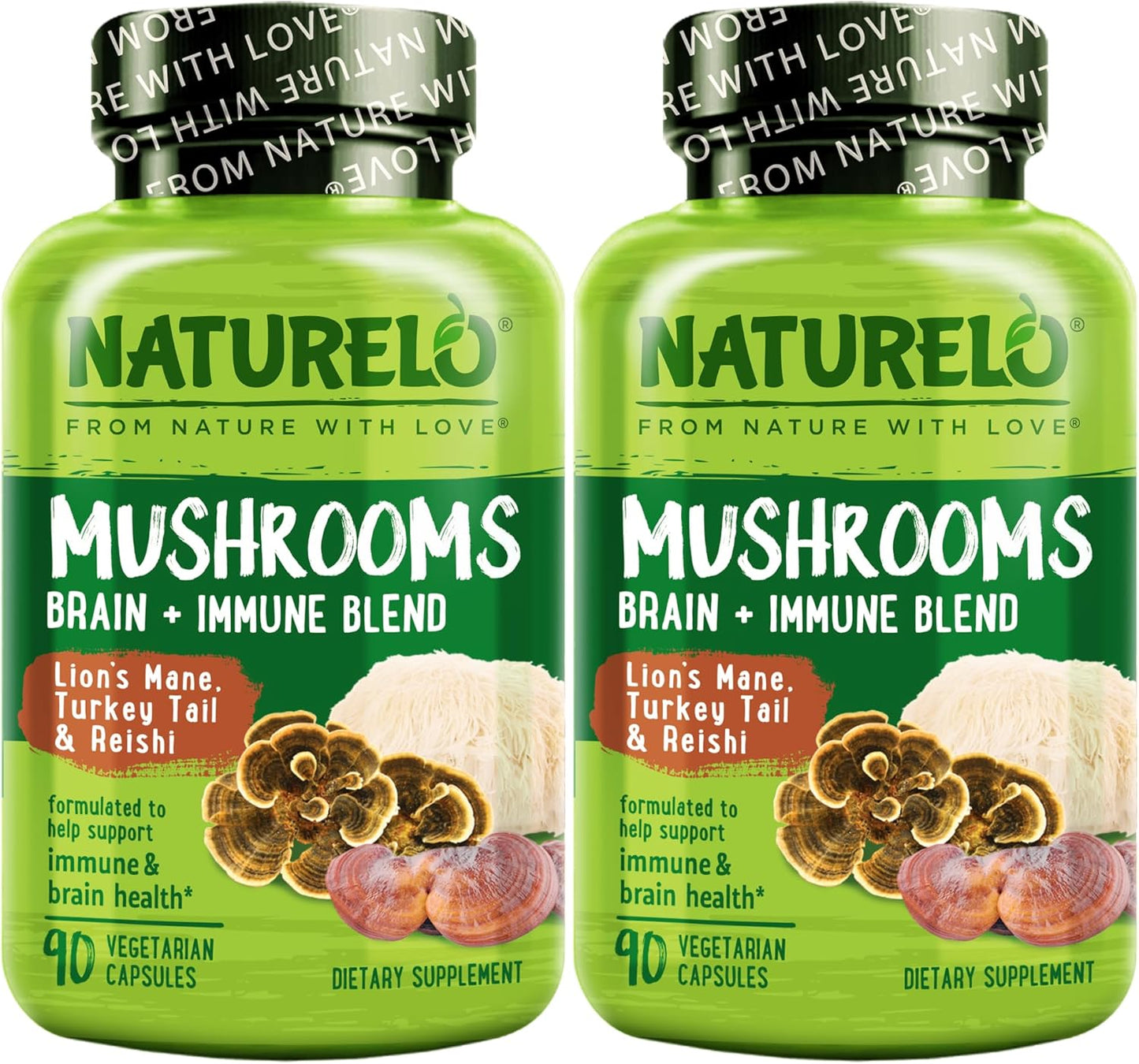 NATURELO Mushroom Supplement for Brain and Immune Health
