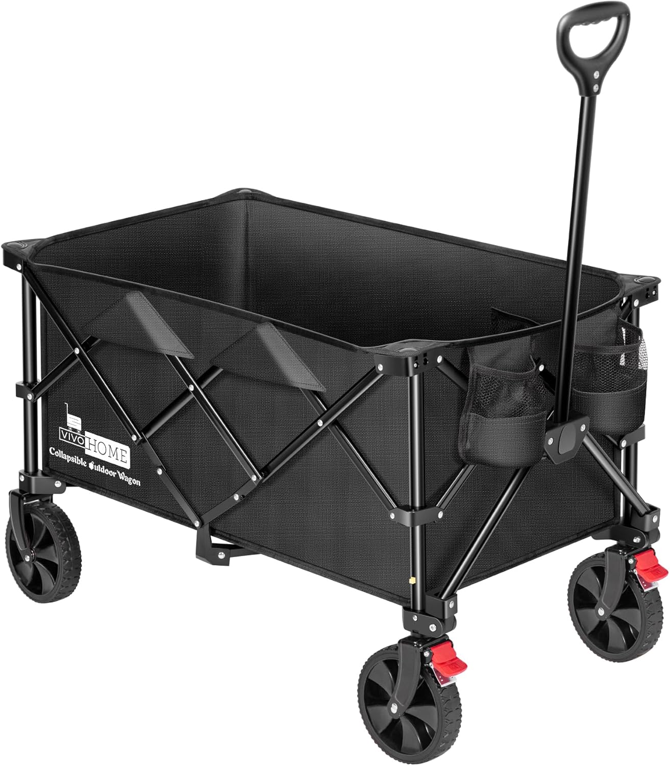 VIVOHOME 200L Collapsible Wagon for Heavy Duty Use