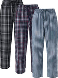 Men's Soft Cotton Plaid Pajama Pants 3-Pack for Year-Round Comfort