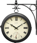 AcuRite 9-In Double-Sided Hanging Clock with Thermometer - Retro Spin