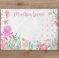 Ocean Baby Blanket Personalized Baby Girl Pink Sea Octopus Name
