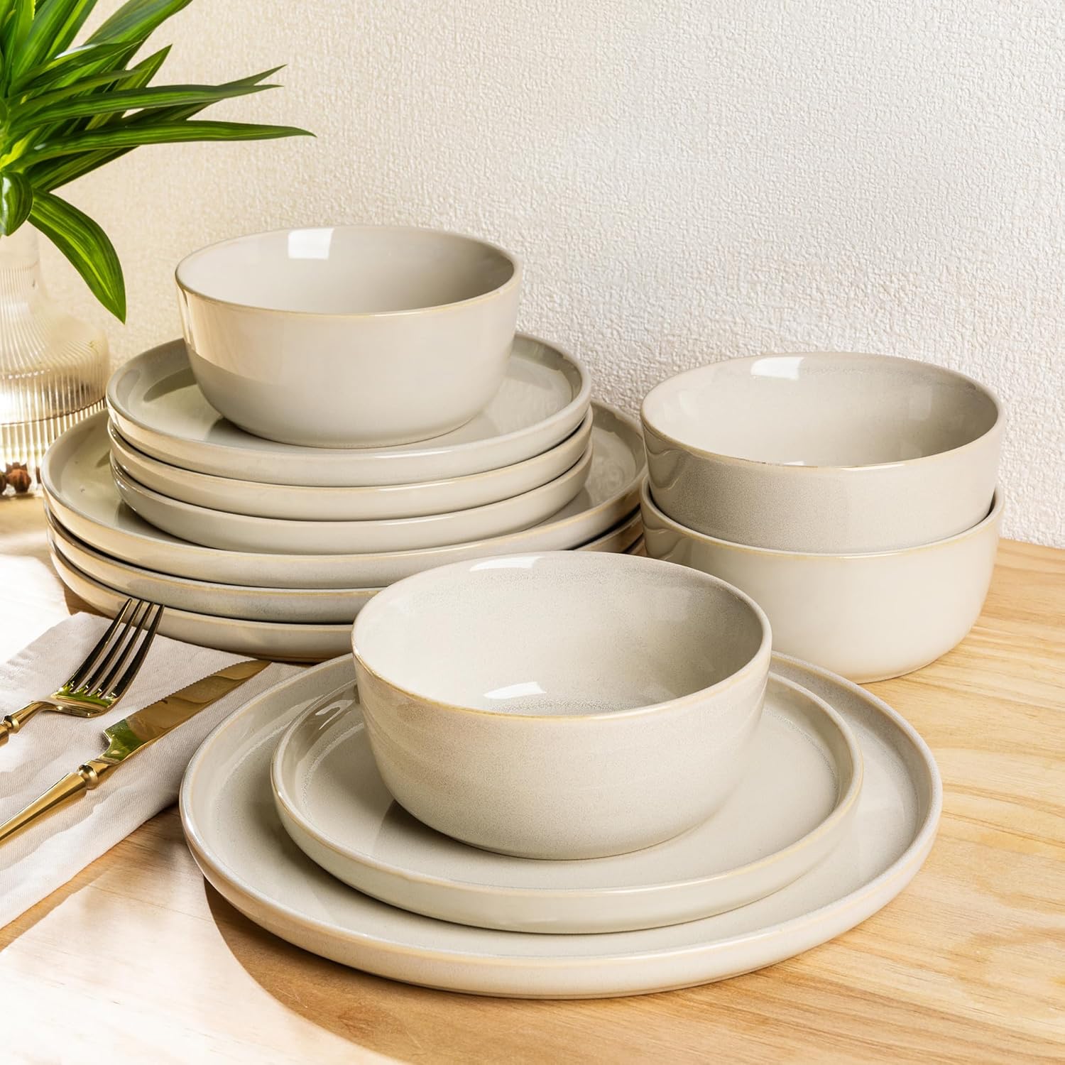 AmorArc Stoneware Dinnerware Sets for Stylish Dining Experience