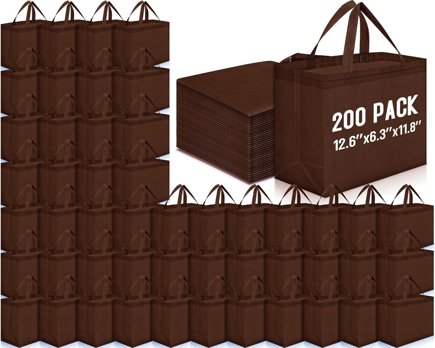 Windyun Reusable Grocery Bags Large Non Woven Shopping Bags