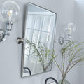 Farmhouse Pivot Rectangle Bathroom Mirror Brushed Nickel - Tilting