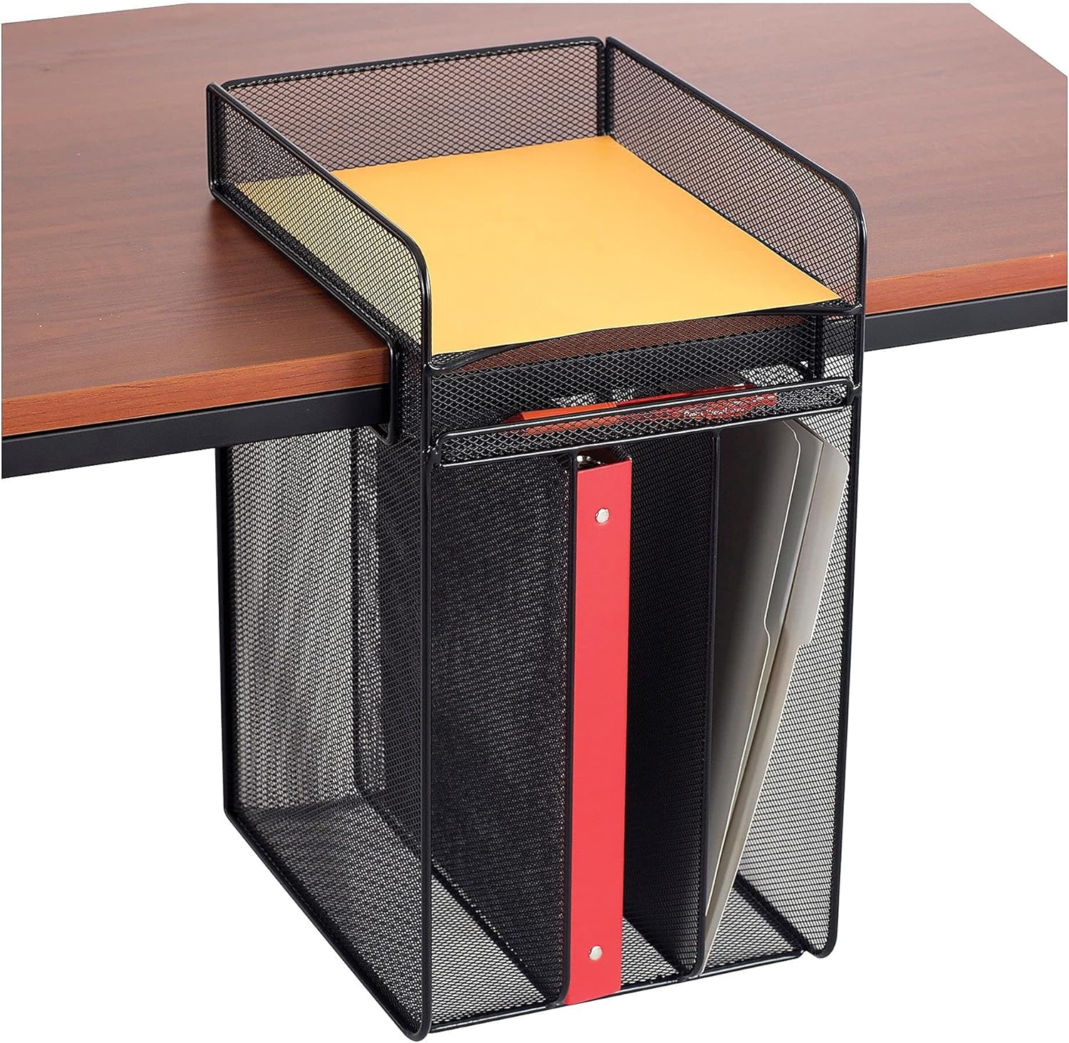 Safco Onyx Mesh Vertical Hanging Desk Storage for Clutter-Free Work