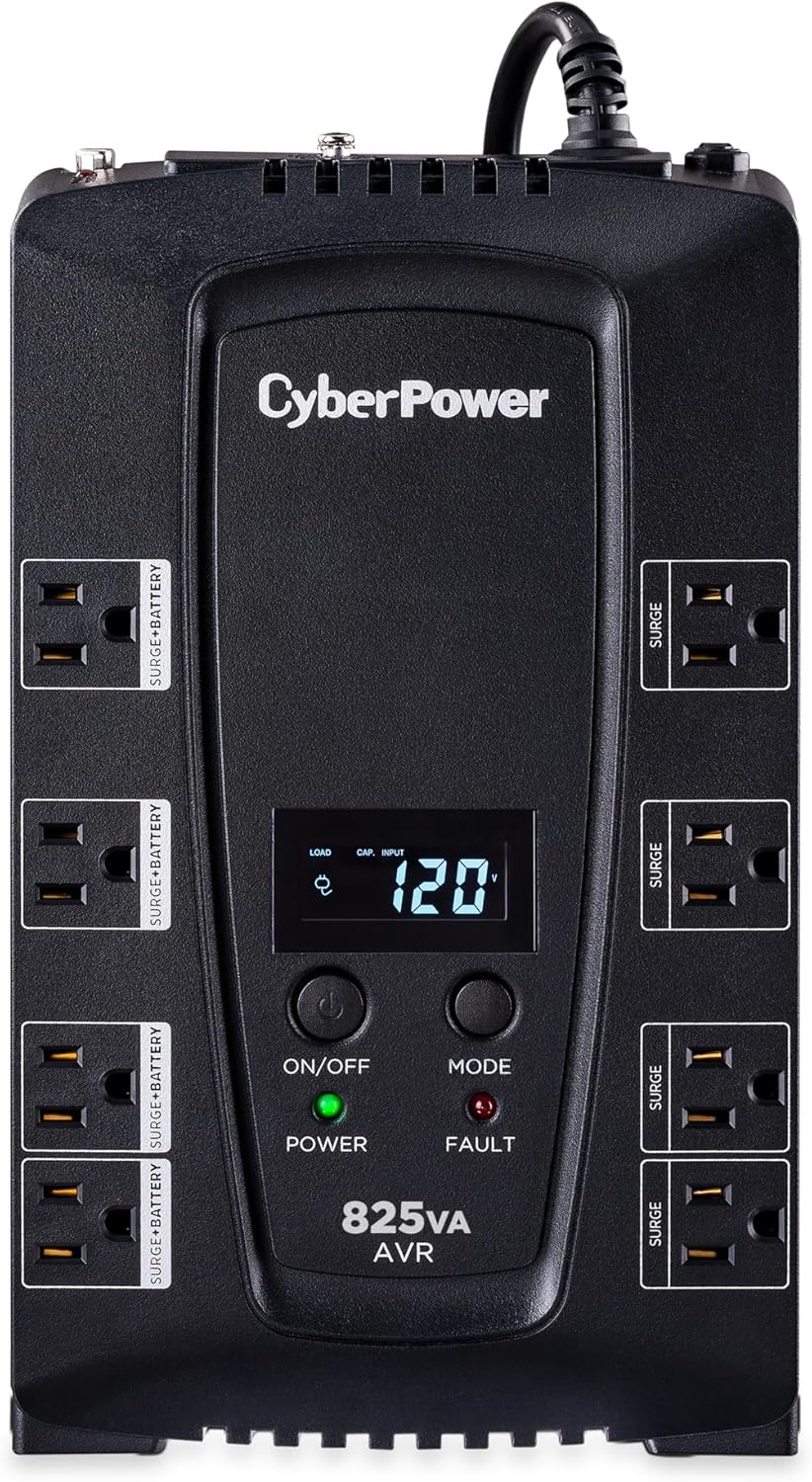 CyberPower CP825AVRLCD UPS Battery Backup with LCD Display