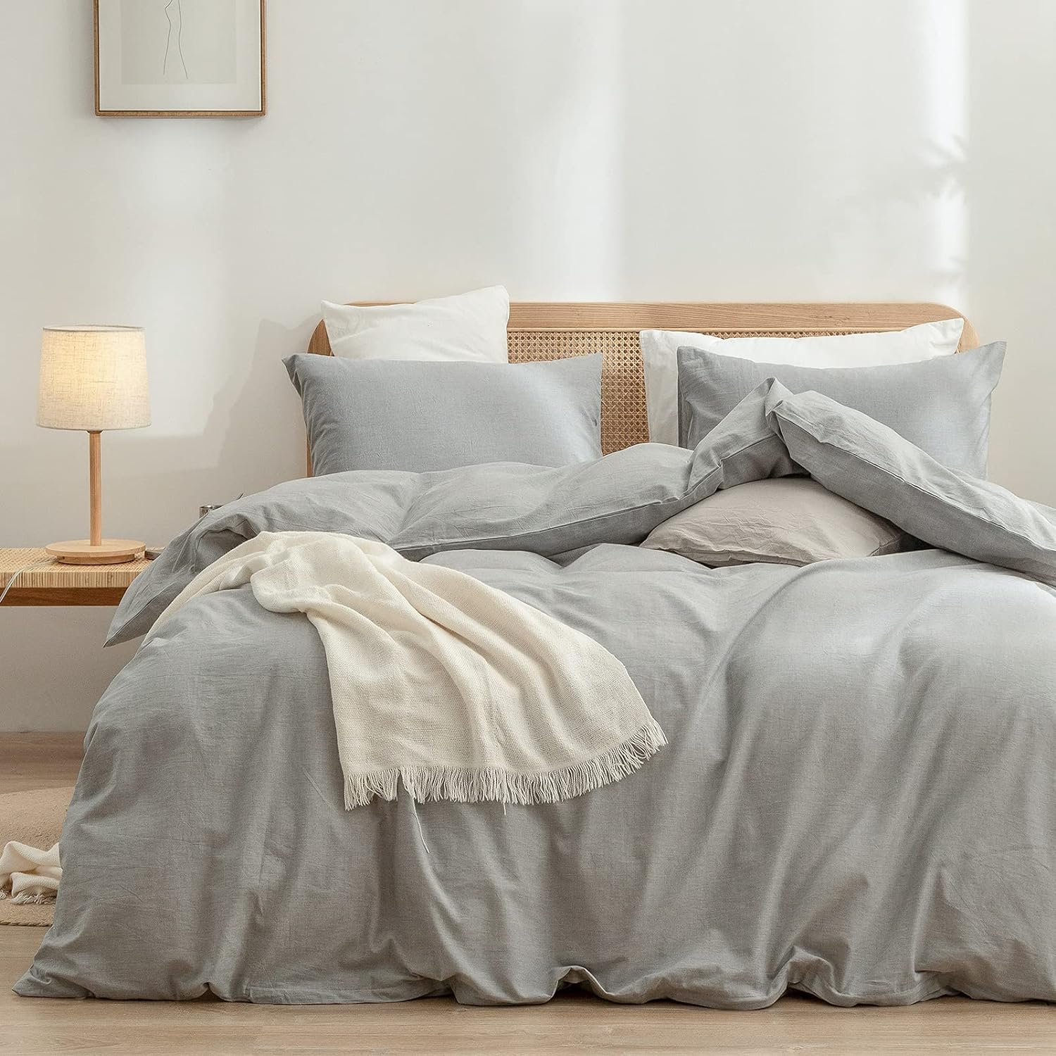 BESTOUCH Duvet Cover Set 100% Washed Cotton for Twin XL Beds