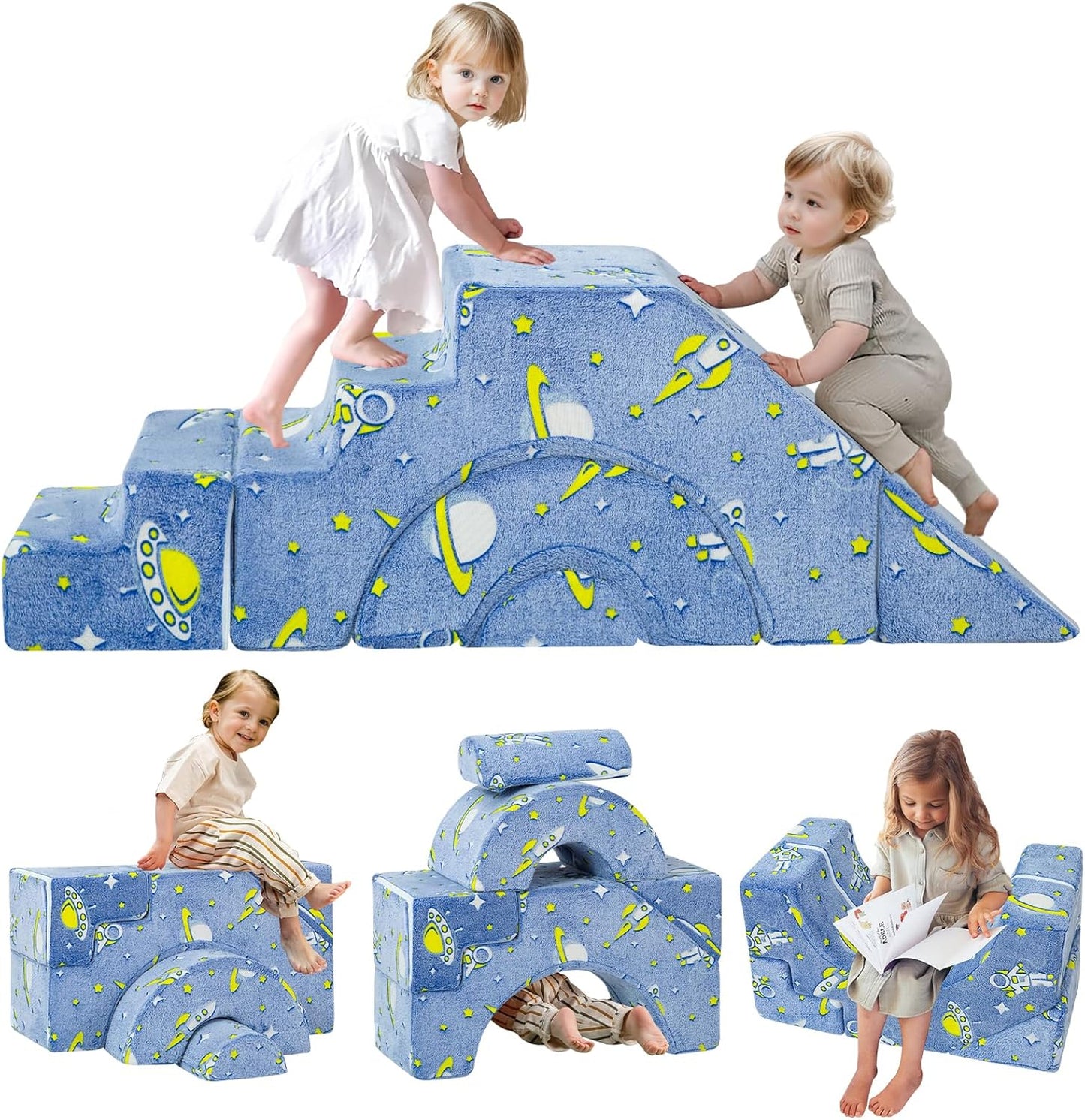 Toddler Foam Climbing Couch with Slide & Stair for Playtime Fun
