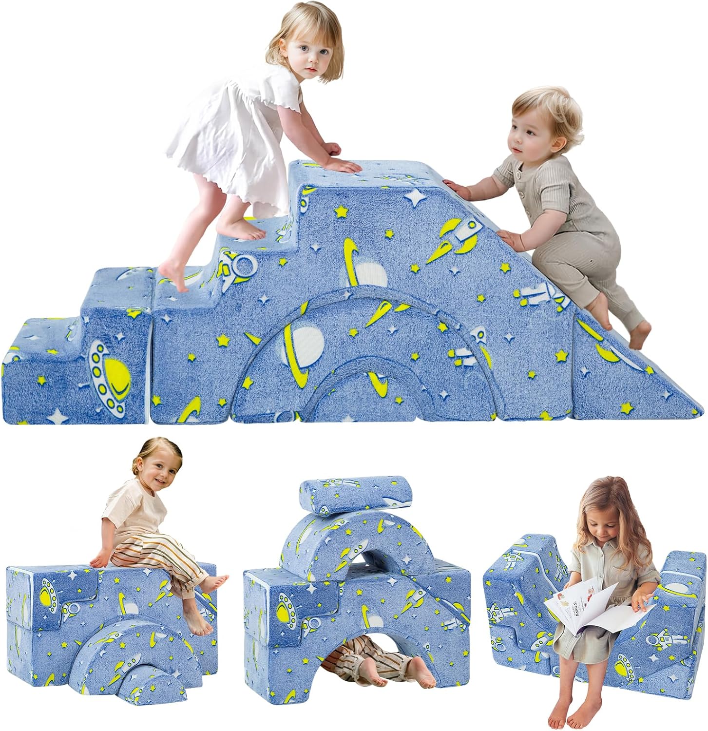 Toddler Foam Climbing Couch with Slide & Stair for Playtime Fun