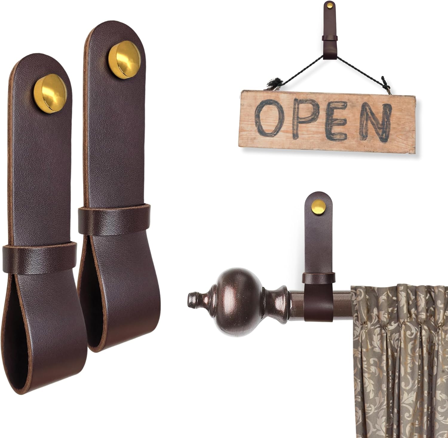 Boho-Style Leather Holders - Versatile Wall Hooks
