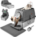 Stainless Steel Litter Box with Lid, 135 Flip-Top XL Extra Large