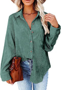 SEMARO Womens Corduroy Button Down Oversized Blouse - Cozy Layering