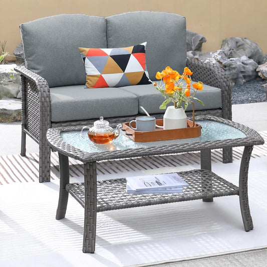 ovios 2 Pieces Patio Furniture Set for Outdoor Comfort