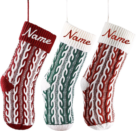 Personalized Christmas Stockings for Family Kids - 3-Pack