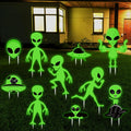 Halloween Alien Yard Signs 10 Pcs Glow in the Dark UFO Lawn