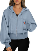 Womens Zip Up Cropped Hoodie - Casual Comfy Cropped Jacket 2025