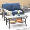 ovios 2 Pieces Patio Furniture Set - Denim Blue Loveseat Set