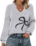 Zeagoo Womens 2025 Crochet Knit V Neck Sweater - Lightweight Fall Soft