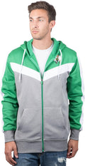 Ultra Game NBA Men's Contrast Back Cut Full Zip Hoodie - Comfortable