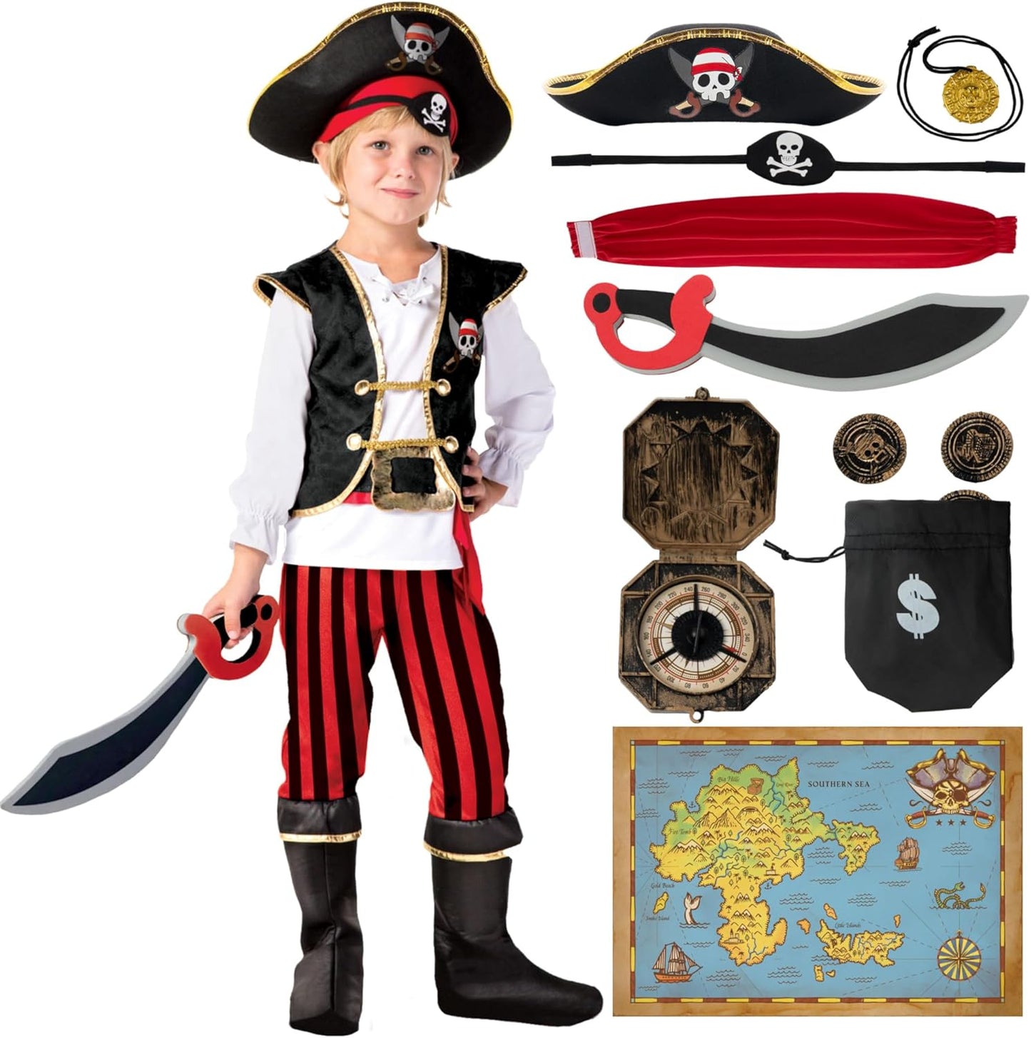 Pirate Costume for Kids - Perfect for Halloween and Roleplay