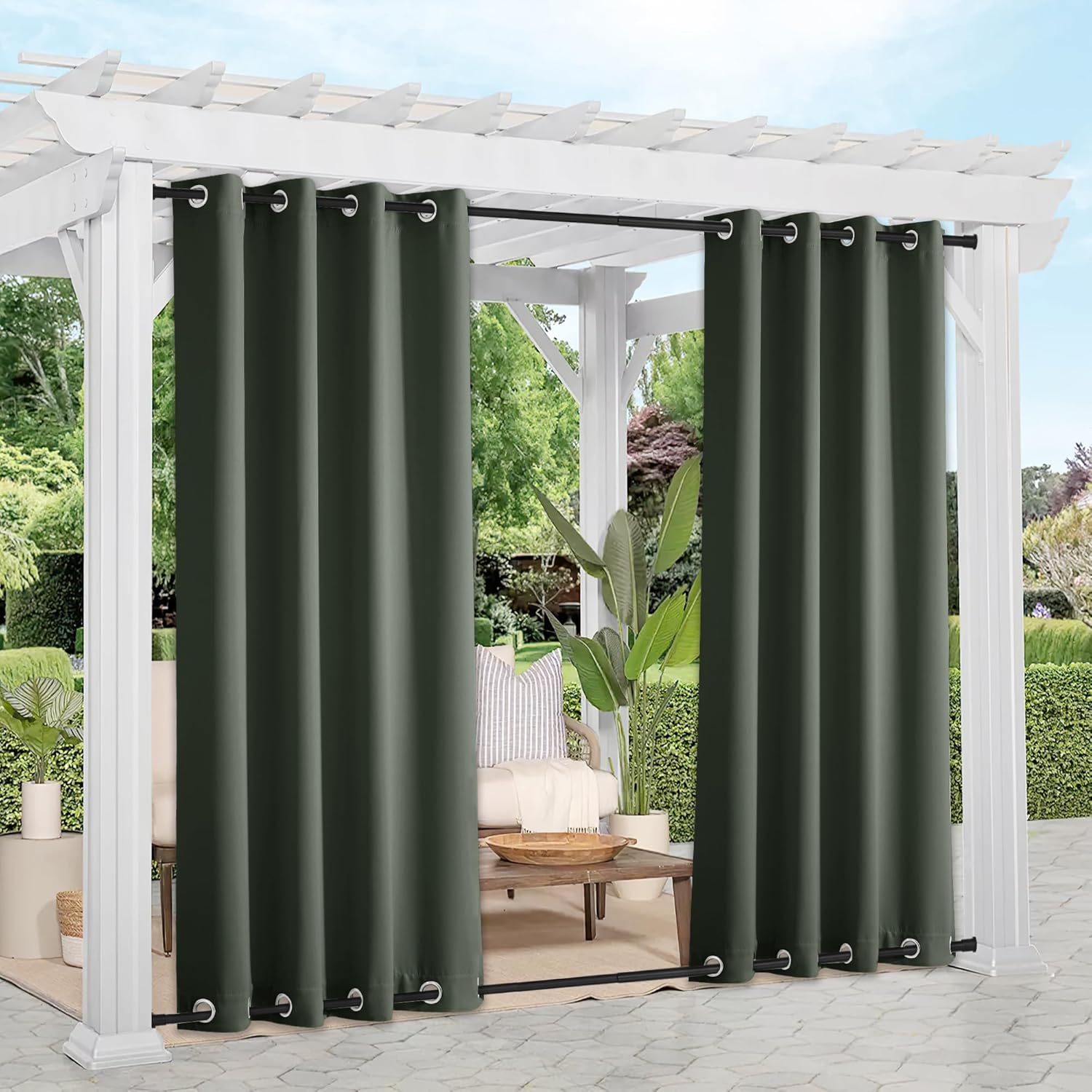NICETOWN Waterproof Outdoor Curtains for Patio, 108 in Length