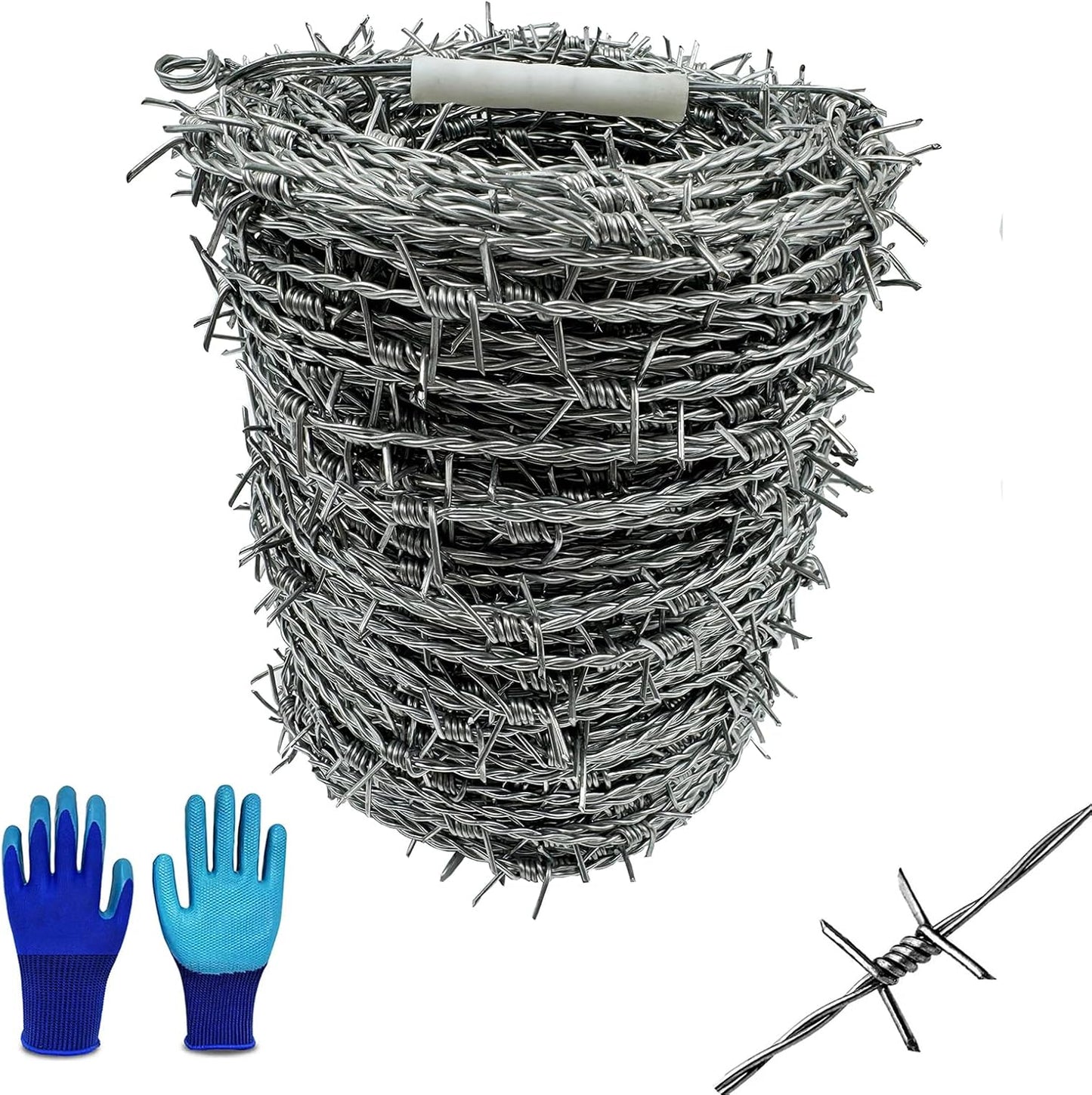Barbed Wire Fence Roll - 328 Ft, 4 Point, 18 Gauge for Crafts