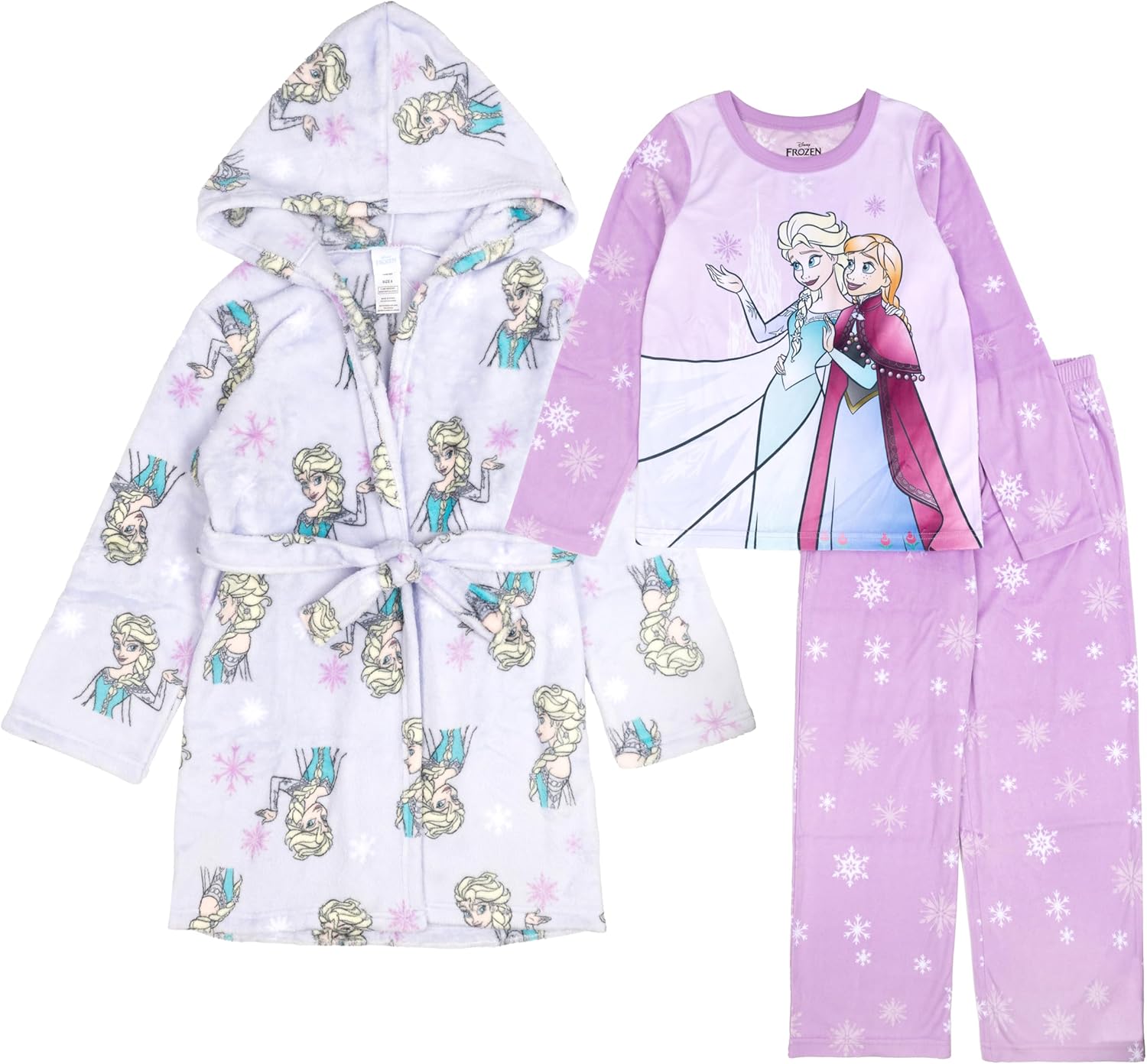 Disney Girls' 3-piece Bathrobe & Pajama Set for Cozy Nights