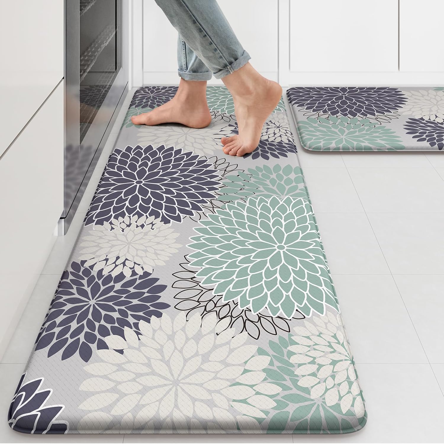 Anti Fatigue Kitchen Mat Set 2PCS for Comfort and Style