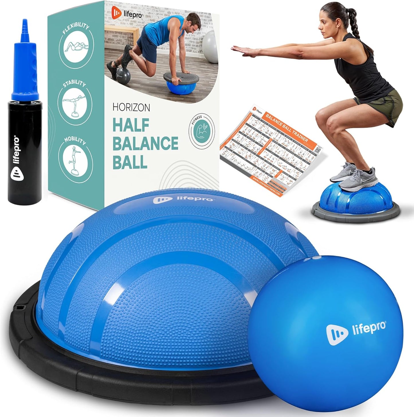 Lifepro Half Balance Ball Trainer for Full-Body Workouts