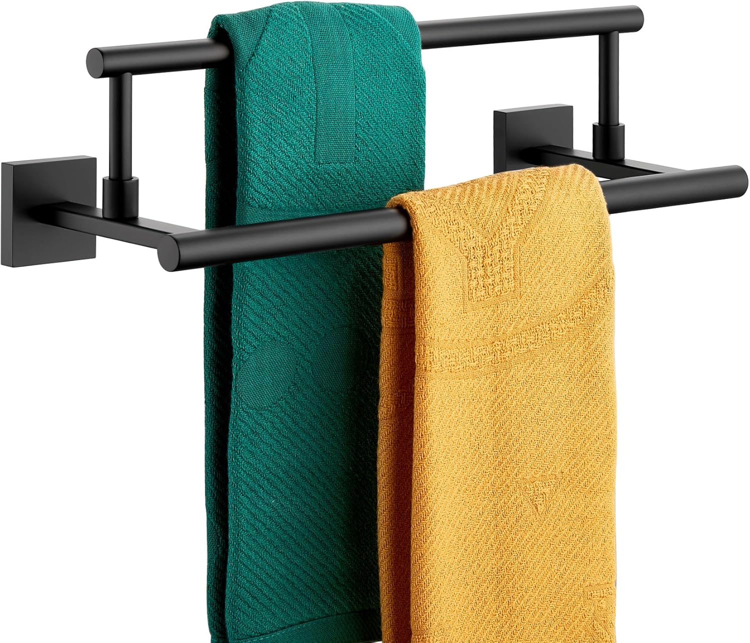 KOKOSIRI 16 Inch Matte Black Towel Bars for Modern Bathrooms