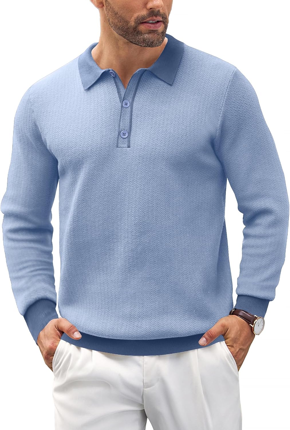 COOFANDY Mens Knit Polo Shirts for Casual and Golf Wear
