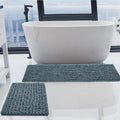 Luxury Chenille Dusty Blue Bathroom Rugs Set 2 Piece - Plush, Non Slip