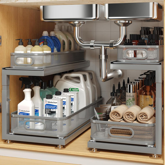 21.3 IN Depth Under Sink Organizer with Dual Pull-Out Design