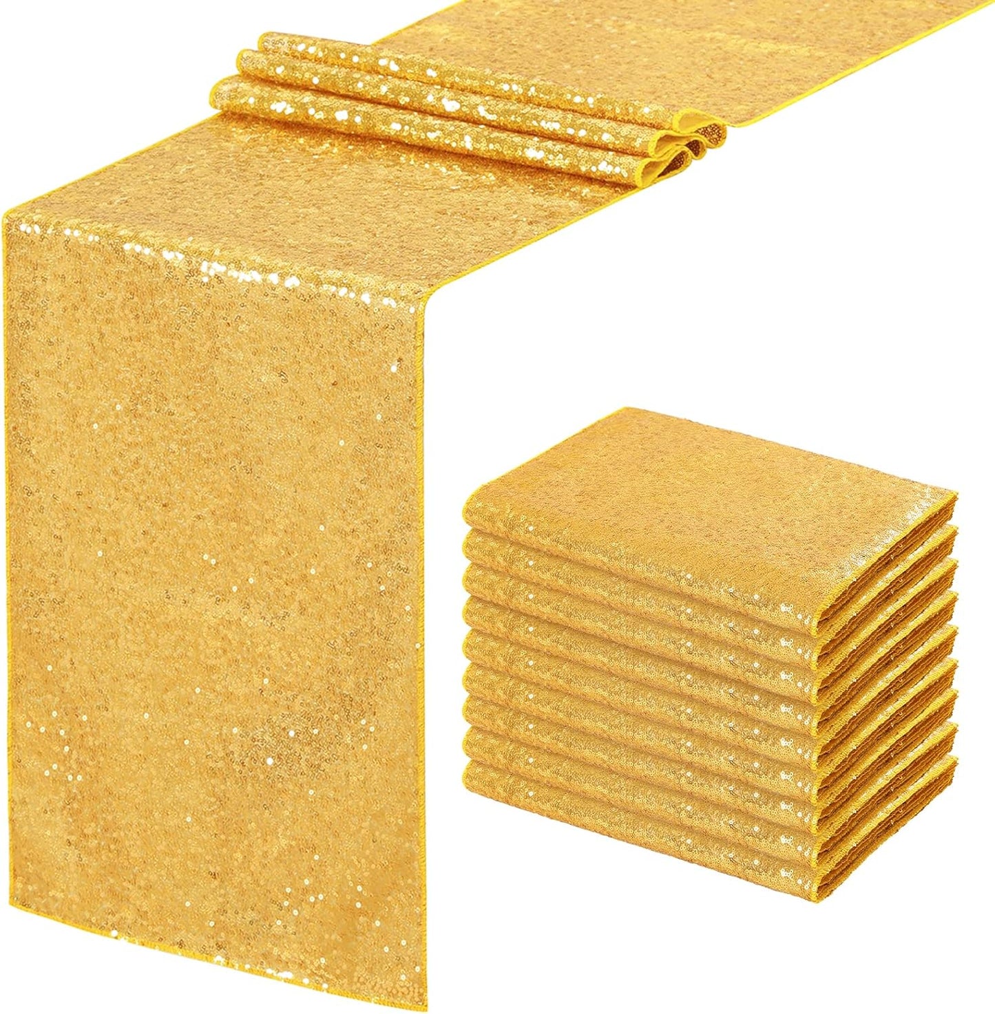 Gold Table Runners 10 Packs 12x108 Inches for Parties and Events