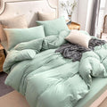 PURE ERA Jersey Knit Duvet Cover Set King - Super Soft Sage Green