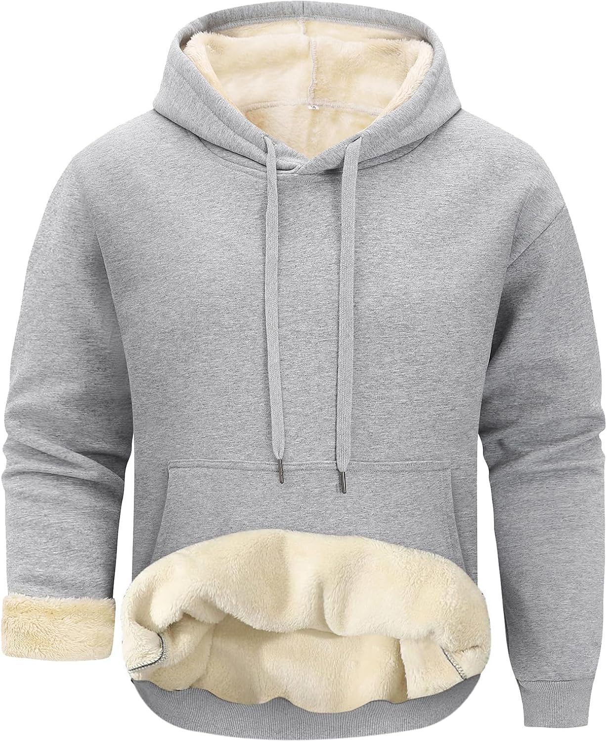 Gihuo Men's Warm Crewneck Sherpa Lined Fleece Sweatshirt Pullover